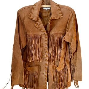Vintage Mary Dzenutis Suede Fringe Jacket – Western Boho Style